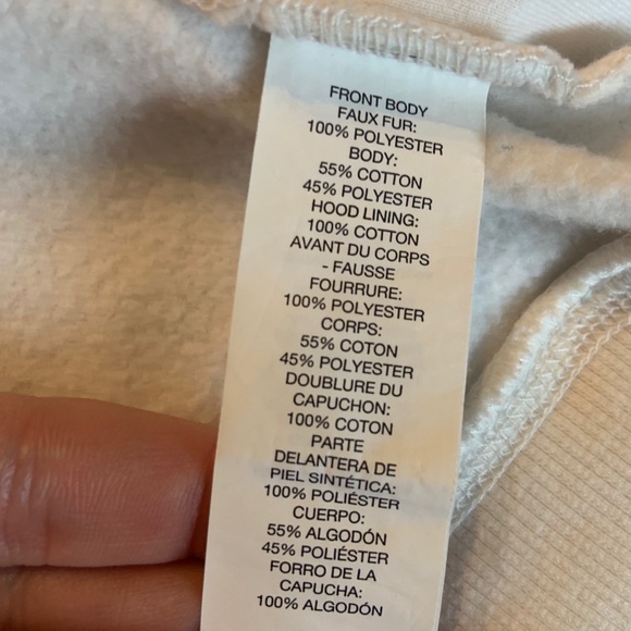 Girls' Full-Zip Sweatshirt with Faux Fur - Picture 5 of 5